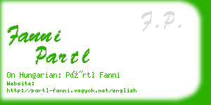 fanni partl business card